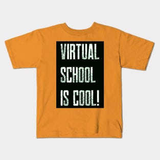 Virtual School is Cool! (Black/White) Kids T-Shirt